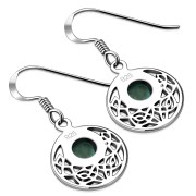 Turquoise Round Celtic Knot Silver Earrings 